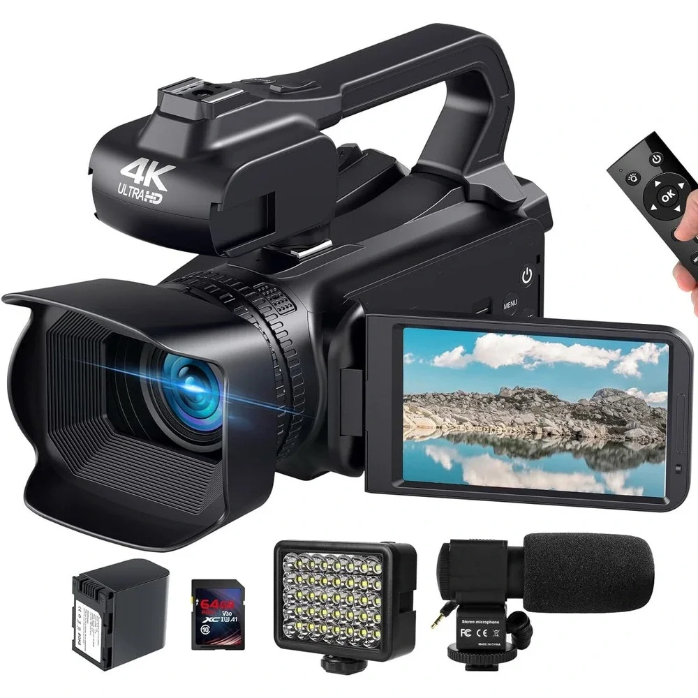 4K 64MP 60FPS Autofocus Camcorder 4